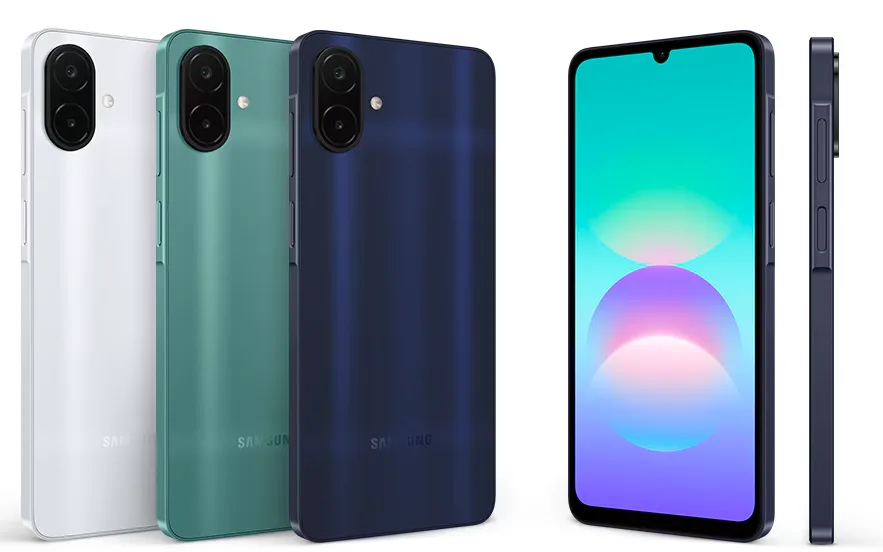 Galaxy A08 en una imagen de la sala de prensa de Samsung Chile