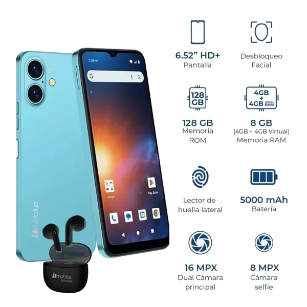 Smartphone Bmobile Rocket A1 Celeste 4G